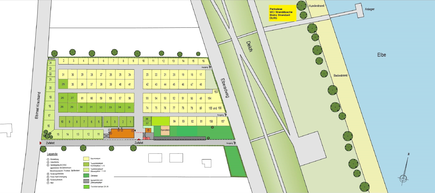 Platzplan Campingplatz Krautsand